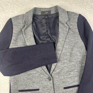 J.CREW Gray Navy Two Tone Contrast Wool Blend Blazer Jacket Top Size 12